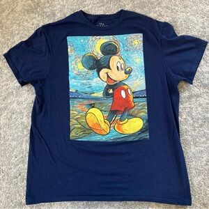 Disney Mickey Mouse Graphic Tee in Navy size L 100% cotton